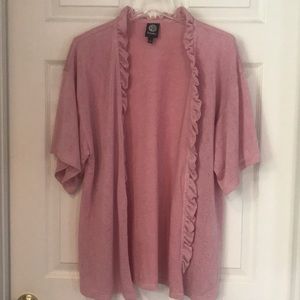 Bobeau short sleeve shrug with sweet ruffle accent